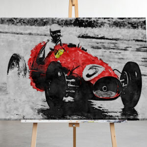 Alberto Ascari Abstract F1 Mixed Media Canvas Print From An Original Paitning Formula 1 Prints Formula One Wall Art Fine Artwork Motorsport Limited Edition from the Race Car Wall Art store collection.