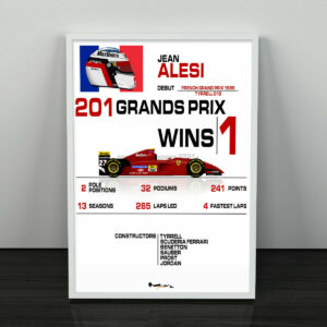 Jean Alesi Ferrari F1 Stats Print - Scuderia GP by ScuderiaGP