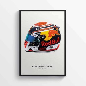 Alexander Albon 2019 Red Bull Helmet Formula 1 F1, Grand Prix Poster Racing Print from the Red Bull Racing store collection.