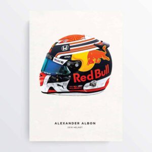 Alexander Albon 2019 Red Bull Helmet Formula 1 F1, Grand Prix Poster Racing Print from the Red Bull Racing store collection.