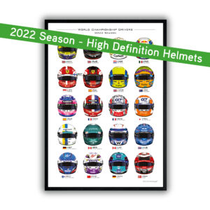 2022 Formula 1 Driver's Helmets wall art posters from the F1 Helmets store collection.