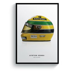 Ayrton Senna Print : 1990 Formula 1 Helmet from the Ayrton Senna store collection.