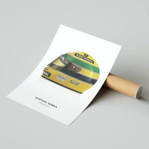 Ayrton Senna Print : 1990 Formula 1 Helmet from the Ayrton Senna store collection.