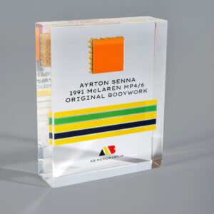 Ayrton Senna Memorabilia Encapsulated McLaren MP4/6 Bodywork Relic, Limited Edition from the Sports Car Racing Car Parts store collection.