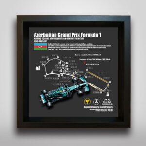 GP Circuit Design-Azerbaijan GP Baku City Circuit, F1-1/43, 1/64 Model Car-Fine Art Frame(Model Car Is Excluded In The Product) from the Official Motorsport Merchandise store collection.