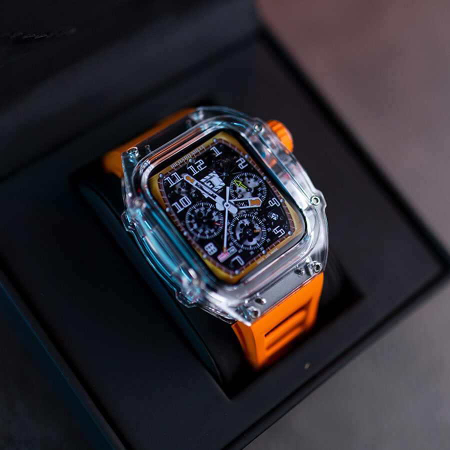 Richard Mille Style OEM Iwatch Bands Watch Strap Case Orange 44mm for Apple Watch S4/S5/S6/SE from the More Series store collection.