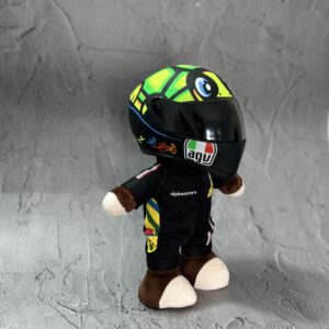 Alpinestars Valentino Rossi Commemorative Moto Enthusiast Bear VR46 Tartaruga AGV Helmet Teddy from the MotoGP Memorabilia store collection.