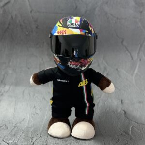 Valentino Rossi Commemorative Moto Enthusiast Bear WINTER TEST 2019 Full Face Pista GP R VR46 Helmet from the MotoGP Memorabilia store collection.