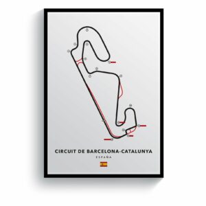 Circuit de Barcelona-Catalunya Racing Circuit Print Race Track Wall Art by Pit Lane Prints