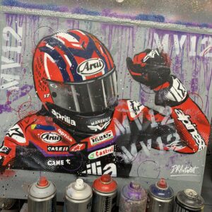 Maverick Vinales, 2023 - Graffiti painting Sports Car Racing Fine Art Originals by DRAutoArt