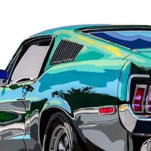 Bullitt Mustang from the Race Car Wall Art store collection.