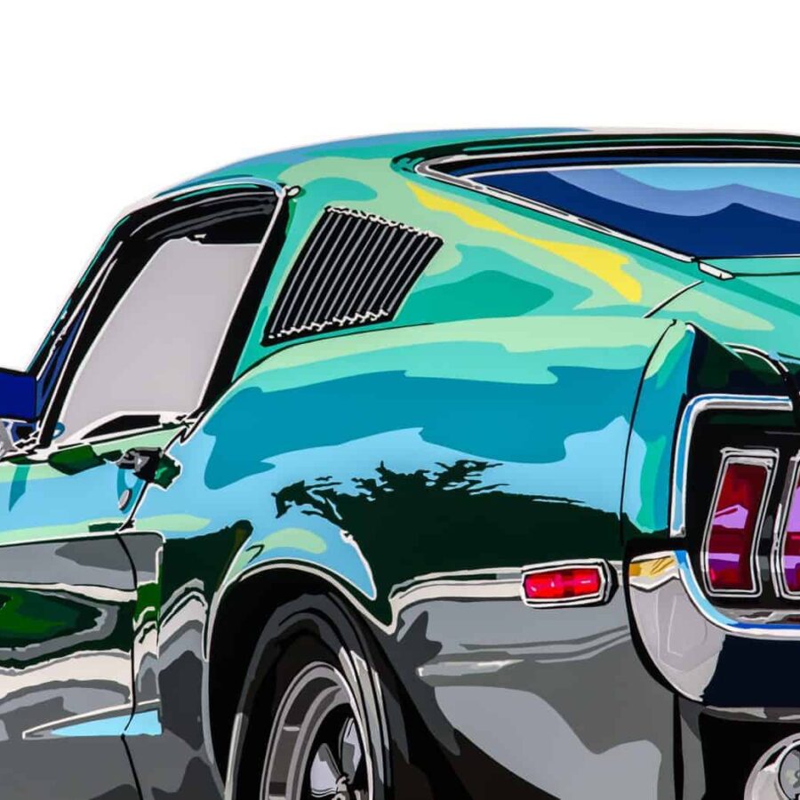 Bullitt Mustang from the Sports Car Racing Art store collection.