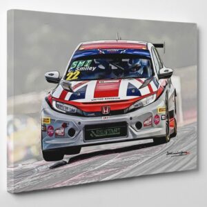 HONDA Civic FK7 MSWC RestartRacing No.22 Motorsport 2022 Canvas Wall Art Print from the Race Car Wall Art store collection.