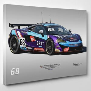 McLAREN 570S GT4 British GT23 Team BRIT No.68 Motorsport British GT 2023 Canvas Wall Art Print from the Race Car Wall Art store collection.