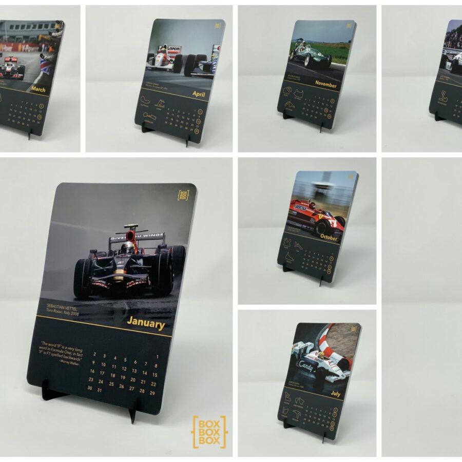 2024 Greatest Grand Prix Calendar for F1 fans from the Sports Car Racing Photography store collection.