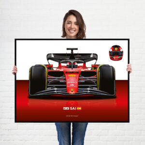 Carlos Sainz 2022 Ferrari wall art poster print by Billeresque