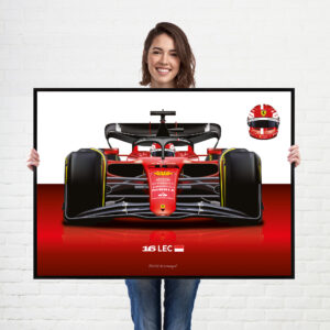 Charles Leclerc 2022 F1 Ferrari wall art poster print by Billeresque