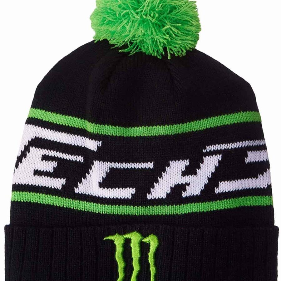 HAT Monster Energy Green PomPom Beanie BSB Bike MotoGP Superbike Tech3 NEW Black from the Official Motorsport Merchandise store collection.