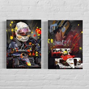 F1 Ayrton Senna & car print A3 Limited edition poster Formula one wall decor 2022 formula 1 from the Sports Car Racing Fine Art Originals store collection.