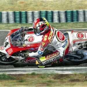 Kevin Schwantz ORIGINAL DRAWING from the MotoGP Memorabilia store collection.