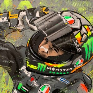 Marco Bezzecchi 2022 - Graffiti painting Sports Car Racing Canvas by DRAutoArt