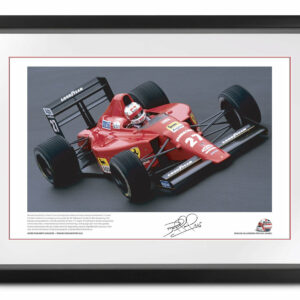 Nigel Mansell signed Ferrari lithograph Sports Car Racing Photography by The Signature Store