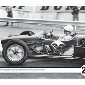 Stirling Moss signed Lotus 18 at Monaco 'side-off' lithograph Sports Car Racing Photography by The Signature Store