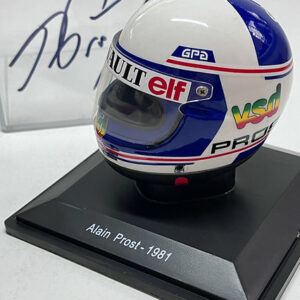 Alain Prost signed, 1981 season, 1/5 scale helmet from the F1 Helmets store collection.