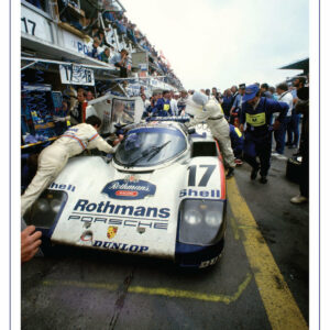 Derek Bell signed Porsche Pit Stop at Le Mans lithograph Sports Car Racing Photography by The Signature Store