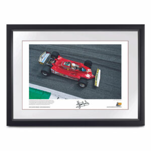 Jody Scheckter signed Ferrari 312T4 lithograph, Formula 1 World Champion Sports Car Racing Photography by The Signature Store