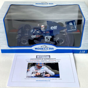 Jackie Stewart signed 1/18 Tyrrell 006, Formula 1 Grand Prix, Monaco 1973 winner Sports Car Racing Signed by The Signature Store