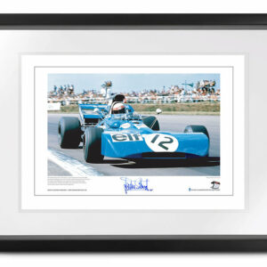 Tyrrell 003 Lithographic Print, signed Sir Jackie Stewart, Formula 1 World Champion Sports Car Racing Photography by The Signature Store