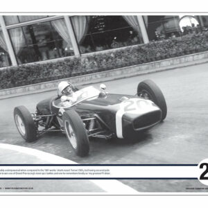 Stirling Moss signed Lotus 18 at Monaco 'cafe-racer' lithograph Sports Car Racing Photography by The Signature Store