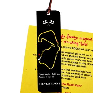 F1 metal bookmark Silverstone f1 track map f1 gift for women f1 gift for men fan gift birthday gift from the Sports Car Racing Metal Signs store collection.