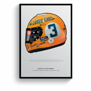 Daniel Ricciardo Formula 1 2021 Monaco Grand Prix Helmet Print from the GPBox store.