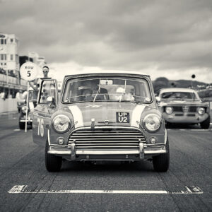 Mini Cooper S @ Goodwood Revival - Black and White Editions from the Sports Car Racing Photography store collection.