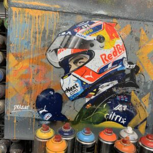 Max Verstappen, Zandvoort 2021 - Graffiti painting Sports Car Racing Fine Art Originals by DRAutoArt