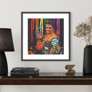 Lando Norris limited edition Art print // Square f1 wall art, Formula 1 gift, McLaren F1 art, poster Sports Car Racing Fine Art Originals by Carbonfibre Art