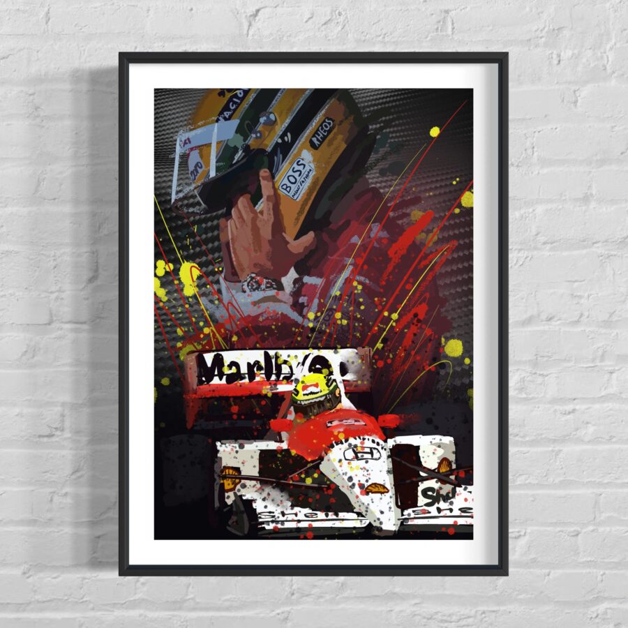 F1 Ayrton Senna & car print A3 Limited edition poster Formula one wall decor 2022 formula 1 from the Sports Car Racing Posters & Prints store collection.