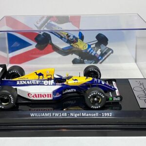 Nigel Mansell signed Williams FW14B cased 1/24 from the Sports Car Racing Signed store collection.