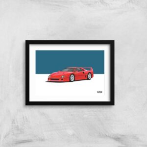 1990 Ferrari F40 - A3 Print by Auto Design Prints