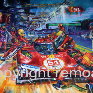 "Centenary Champion" The Ferrari 499P wins Le Mans. Limited Edition prints Official Motorsport Merchandise by Remo Art