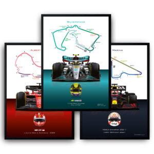 Formula 1 Custom Driver and Circuit poster from the Sports Car Racing Posters & Prints store collection.