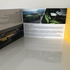 Lamborghini Urus Data Sheet / Sales Brochure with Fabric Sample from the Sports Car Racing Books store collection.