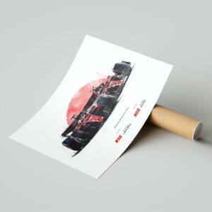 Ferrari 1-2 Bahrain Grand Prix | 2022 Formula 1 Art Print from the Sports Car Racing Posters & Prints store collection.