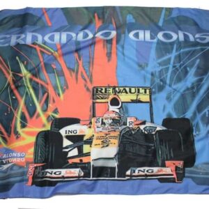 Flag Formula One 1 Renault ING F1 Team Fernando Alonso 1 Sports Car Racing Flags by Motorsport Merchandise