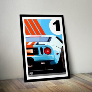 Ford GT print - Various Sizes. Ford GT40 wall art, Ford GT poster, Classic car artwork, Ford GT40 gift, Supercar gifts decor Sports Car Racing Fine Art Originals by Fueled.art