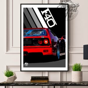 Ferrari F40 Print - Various Sizes. Ferrari F40 gift, Supercar print, Ferrari F40 poster, Supercar artwork, Classic car wall art by Fueled.art