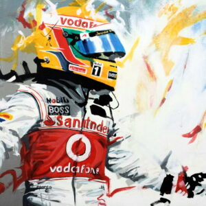 Lewis Hamilton 07 Artist Embellished Print By Sean Wales from the GPBox store.