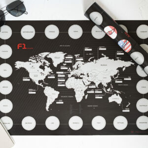 F1 Map Of The World - 2024 Calendar now available, Scratch Off Formula 1 Circuits, Gift for him, Birthday, Christmas, Formula One from the Sports Car Racing Photography store collection.